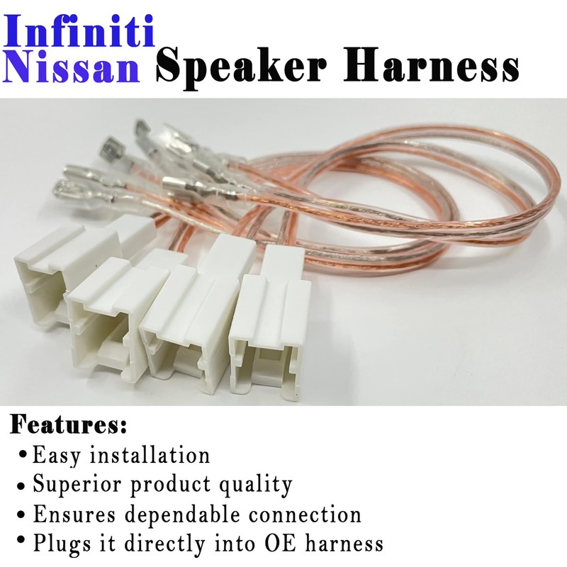 Danbojit 4 Pack Speaker Wiring Harness Replacement for Nissan 2004-2021,