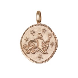 NKlaus Aquarius star sign gold-plated 18k gold 16mm chain pendant horoscope Zodiac 1660