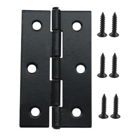 Zorveiio 12 Pack 2.5 Inch Door Hinge Cabinet Hinge,Folding Butt Hinges Black Furniture Hardware for Window Gate Closet,with Mounting Screws(60 * 36mm)