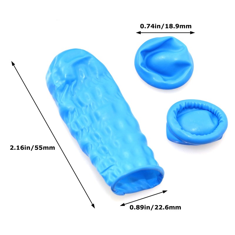 Lind Kitchen 100PCS Blue Disposable Nitrile Finger Cots Nitrile Rubber