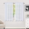 HUTO 2 Panels Small White Sheer Curtains 45 inches Long