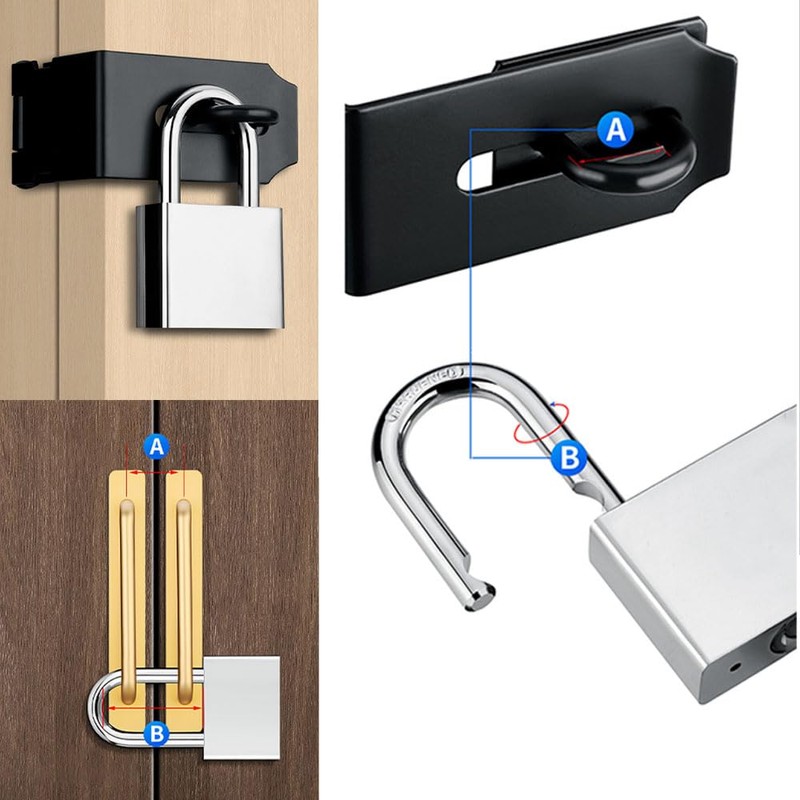 GLOWZEN 2 PCS Stainless Steel Padlock with Key,Waterproof and Rustproof