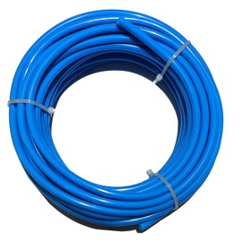 HUAZIZ 12 Metres PU Pneumatic Hose Flexible Compressed Air Hose Outdoor 10 mm x Inner 6.5 mm Blue