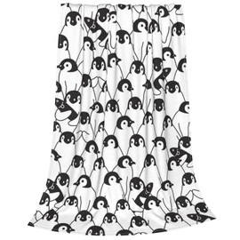 Jumsky Penguin Throw Blankets for Girls Kids Warm Flannel Couch Sofa Bed Blanket 50"x60"