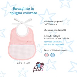 Filet AMS1045 Terry Bib with Aida Insert, pink