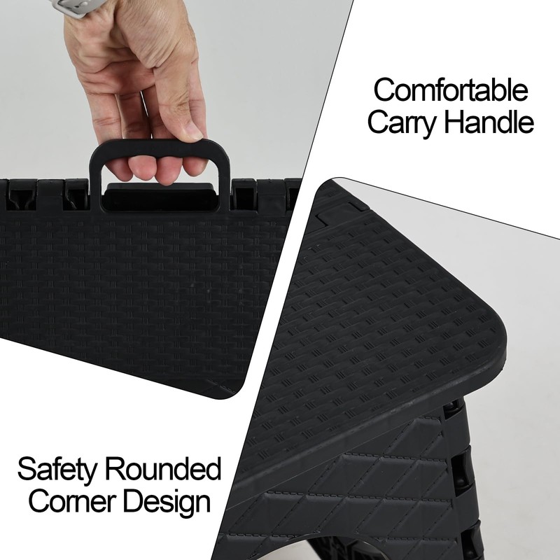 Hommp Folding Step Stool, 10 Inch Non-Slip Foldable Stool with