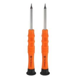 sourcing map 2pcs T4 Torx Mini Screwdriver 3mm Torx Head 87mm Length for Small Appliances Repairs, Orange