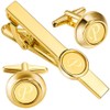 2 inch Tie Clips and Cufflinks Sets for Men A-Z