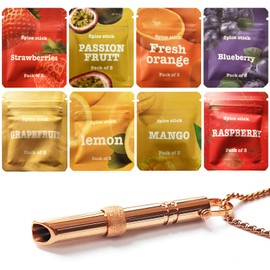 9 Pcs Anxiety Relief Breathing Resistance & Flavoured Inner Filter 8 Flavors with 1 Breathe Free Necklace for Stress Reduction for Calm and Relaxation for Adults Travel Work