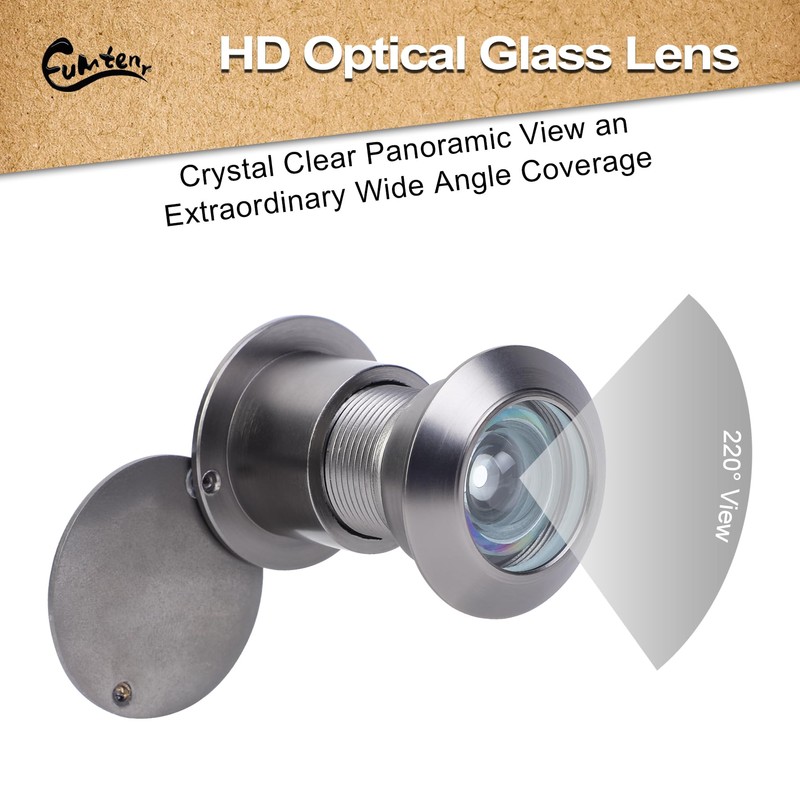 Eumtenr Door Viewer Peephole, Solid Brass 220 Degree HD Door