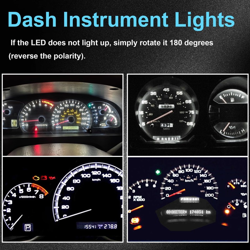 GLOFE 40 Pieces T10 194 168 LED Dash Instrument Light