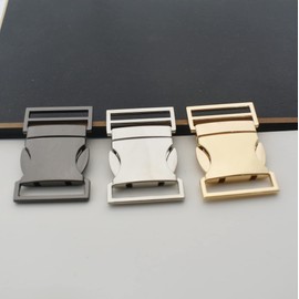 Floyutin 5 pcs Third Adjustment buckle Metal Side Release Buckle for 25mm Paracord Brcelets Pets Collar Harness Backpack Strap Webbing Leather Sewing DIY Accesstories,LightGold 1"