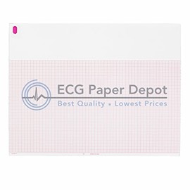 Burdick Compatible 007868 Generic ECG Paper 10 Pack, Z-Fold, Red Grid, 8.50" x 11"