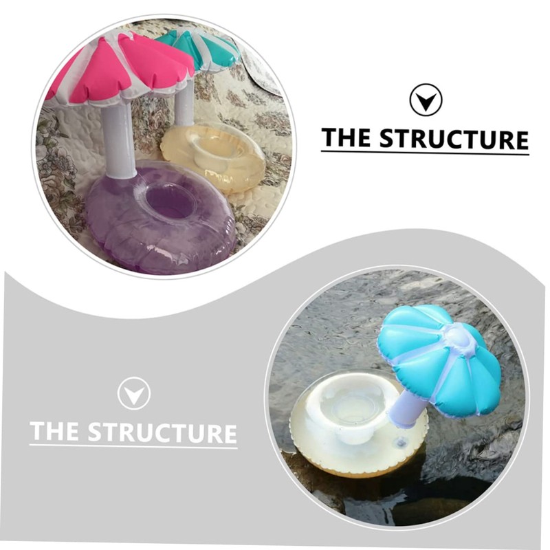 LABRIMP 3 Pack PVC Floating Drink Coasters Inflatable Coasters for