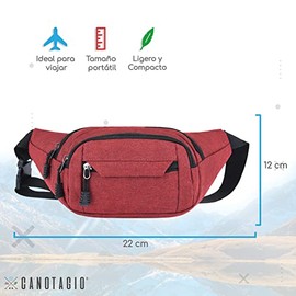 Canotagio Cangurera Deportiva de Viaje con Tela Impermeable de Amplia Capacidad. para Hombre y Mujer. Excelente Riñonera de Viaje Ajustable. Fanny Pac