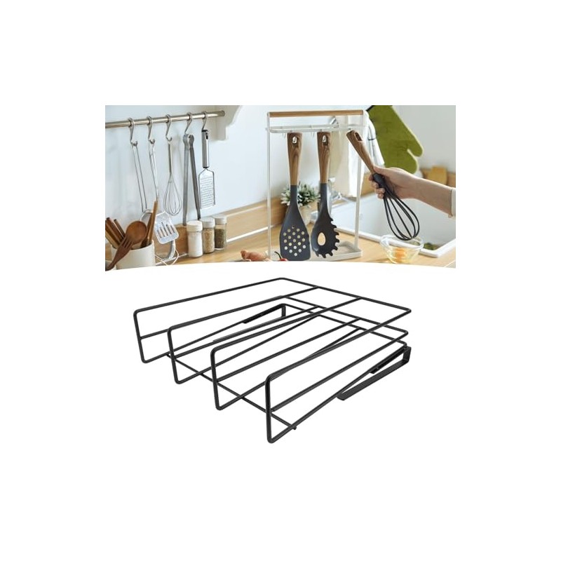 Under Counter Hanging Shelf Layered Design Safe Organizer for Kitchen