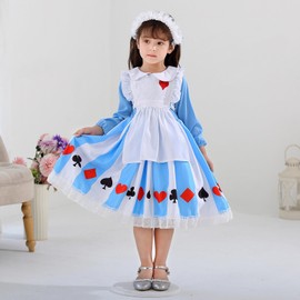 Formemory Wonderland Cosplay Costume Halloween Children Girls Costume Maid Clothes Cute Event Christmas Party School Festival Performance Clothes 100-150 (140)