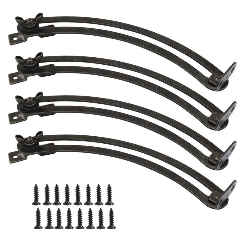 Piutouyar 4 Pack 7 Inch Lid Support Hinge, Black Left