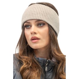VIVISENCE Women's Winter Headband Made of Ribbed Yarn with Perfect Fit for Optimal Ideal for Cool Autumn Days and Stylish Trendy Design Model 7092, beige