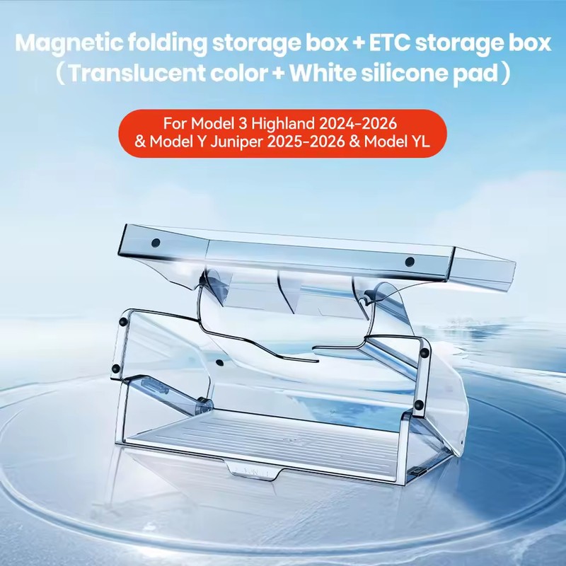 Magnetic Foldable Under-Screen Storage Organizer for Model 3 Highland &