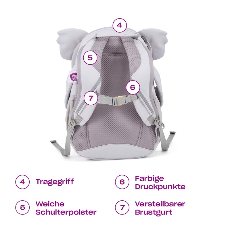 Children's Affenzahn rucksack for ages 3 - 5, in kindergarten,