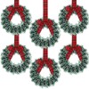 Capoda 6 Pcs Christmas Wreaths with Bow 10.24 Inch Buffalo