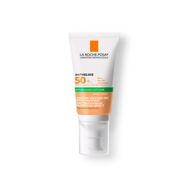 La Roche-Posay Anthelios UVMUNE 400 Oil Control Gel-Crema con Color y FPS 50+, Protector Solar Facial Matificante para Piel Grasa, Resistente al Agua, 50 ml