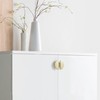 KOPPALIVE 5-Pack Solid Brass Cabinet Knobs, Semicircle Gold Drawer Knobs,