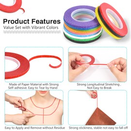 selizo 20 Rolls Whiteboard Tape, 1/8" Thick, Pinstriping & Draping Tape for DIY Art Crafts