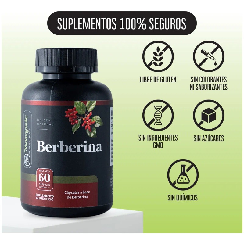 Berberina Hcl 97% 60 Caps De 500mg Momosie