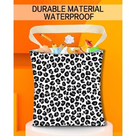 ANKVRP Car Trash Can, Durable Hanging Car Trash Garbage Bag, Cute Automotive Garbage Cans Organizer, Black White Leopard