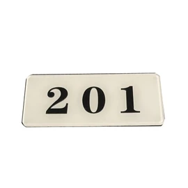 Seagron Room Number Plate, Room Number Plate, Stylish, Acrylic, 1.4 x 3.1 x 0.08 inches (3.5 x 8 x 0.2 cm) (201 White)