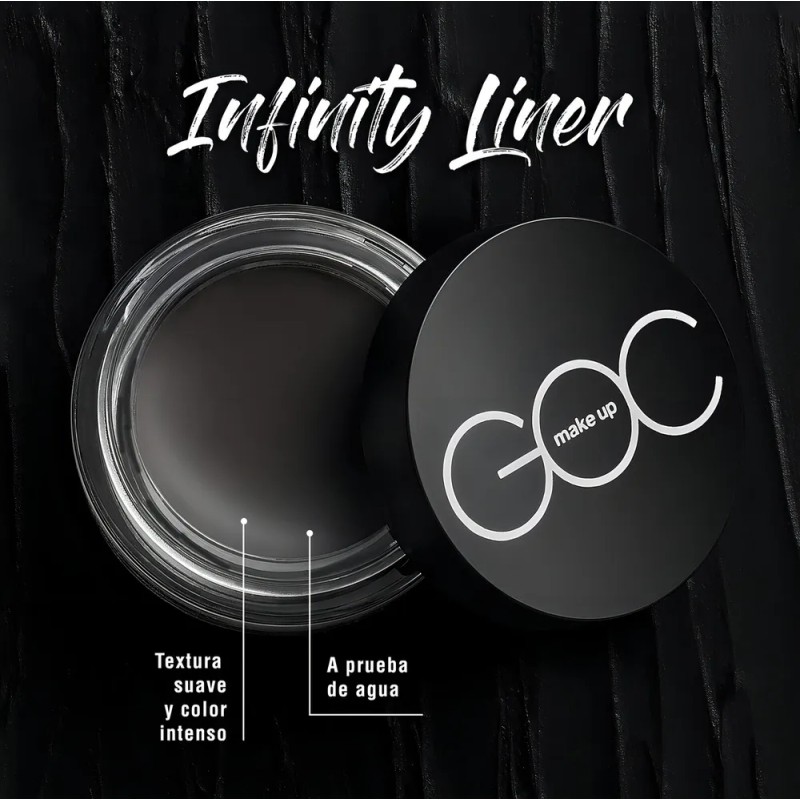 Goc, Infinity Liner, Delineador En Gel, Larga Duración Color Sombra