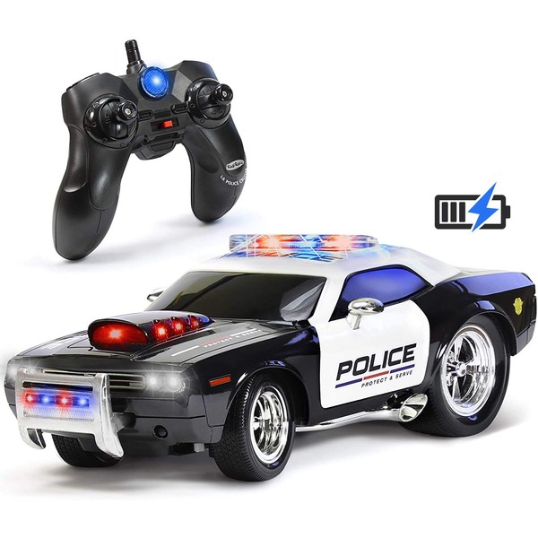 Rechargeable Police Car Remote Control Toy for Kids, Hobby Rc
