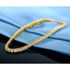 Gemsme 2.5mm Tennis Bracelet, 2.5mm Thin Yellow Gold Plated Cubic