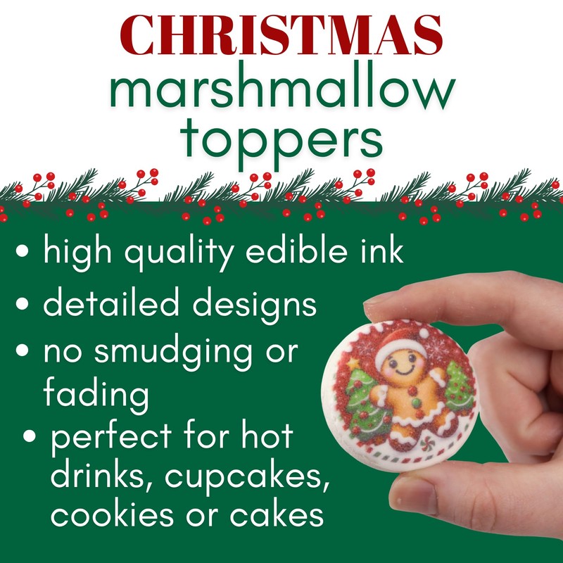 Christmas Marshmallow Toppers, Perfect for Hot Cocoa Toppings or Dessert