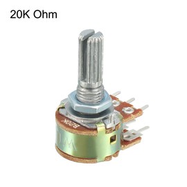 uxcell WH148 20K Ohm Variable Resistors Dual Turn Rotary Carbon Film Taper Potentiometer 6 Pin