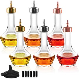 LINALL Bitters Bottle Set of 6- Dasher Bottles with Dasher Top 3oz/90ml Professional Bar Tool for Making Craft Home Bar and Restaurant