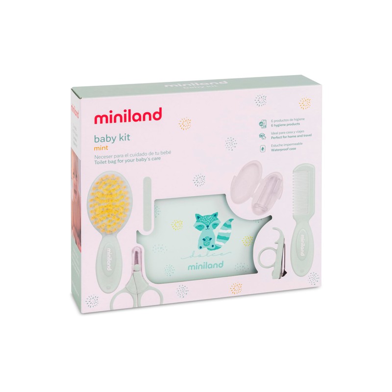Miniland Baby Kit Mint. Etui mit Babypflegeartikeln.
