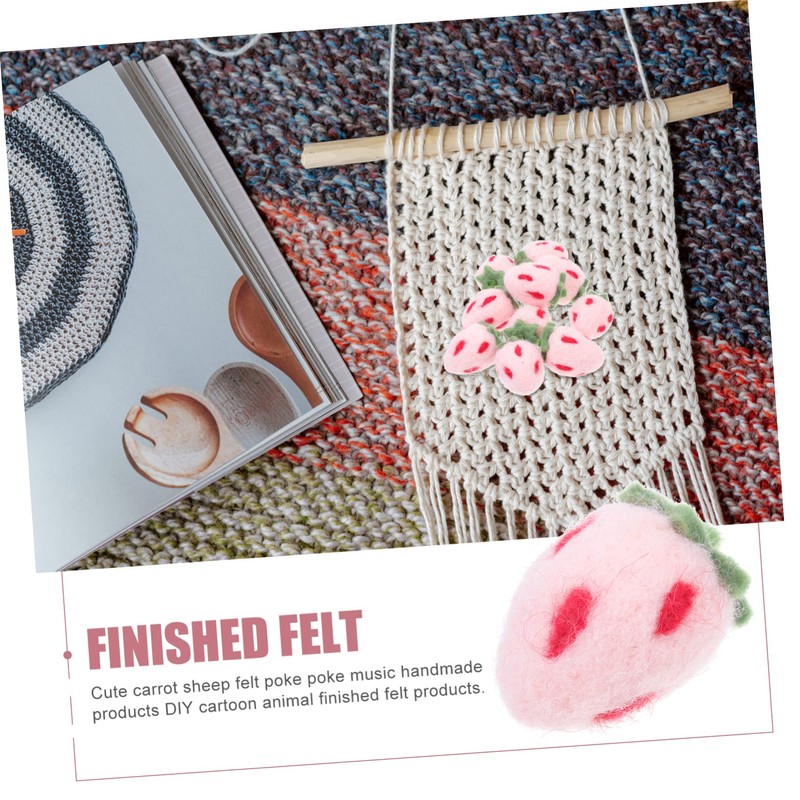 DOITOOL 10pcs Cute Felt Strawberry Crafts Hairband Decor for Home