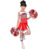 LOLANTA Girls’ Red & Blue Cheerleader Costume, Including Poms, Socks,