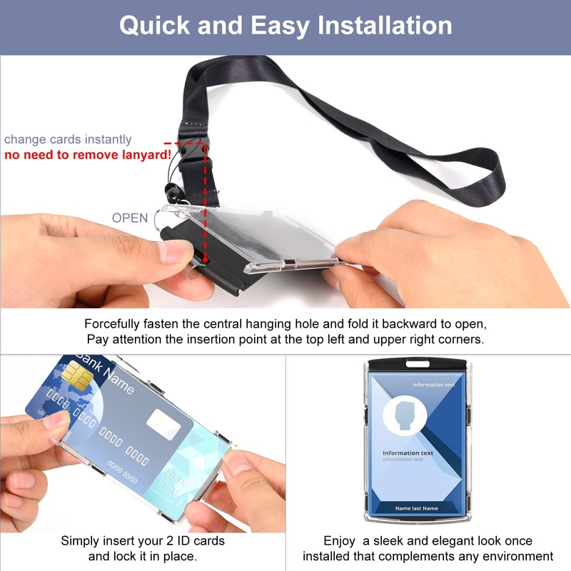 ID Badge Holder Retractable with Reel Clip Keychain,Lanyards for Cruise