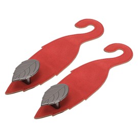 Partuto 2 Pcs Universal Car Seat Headrest Hook for Most Car, SUV, Truck Car Seat Back Organizer Hooks Sturdy Faux Leather Metal Red 7.87"x2.17"