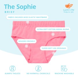 Lucky & Me Sophie Girls Briefs - Cotton Underwear 6 Pack (6 Years, Fairy Wings)