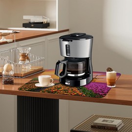 Kitchen Mat Sunrise Tulip Field Dish Drying Mat 16"x24" Bsorbent Coffee Maker Mat for Sink Dishes or Under Rack Kitchen Counter Accessories Absorbent Hide Stain Rubber Backed Dish Drying Pad