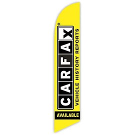 GLOBAL ADVERTISING SOLUTIONS Carfax Vehicle History Reports Available Feather Flag Eye Catching Banner Sign for Business and Marketing Replacement Flag Only Without Hardware