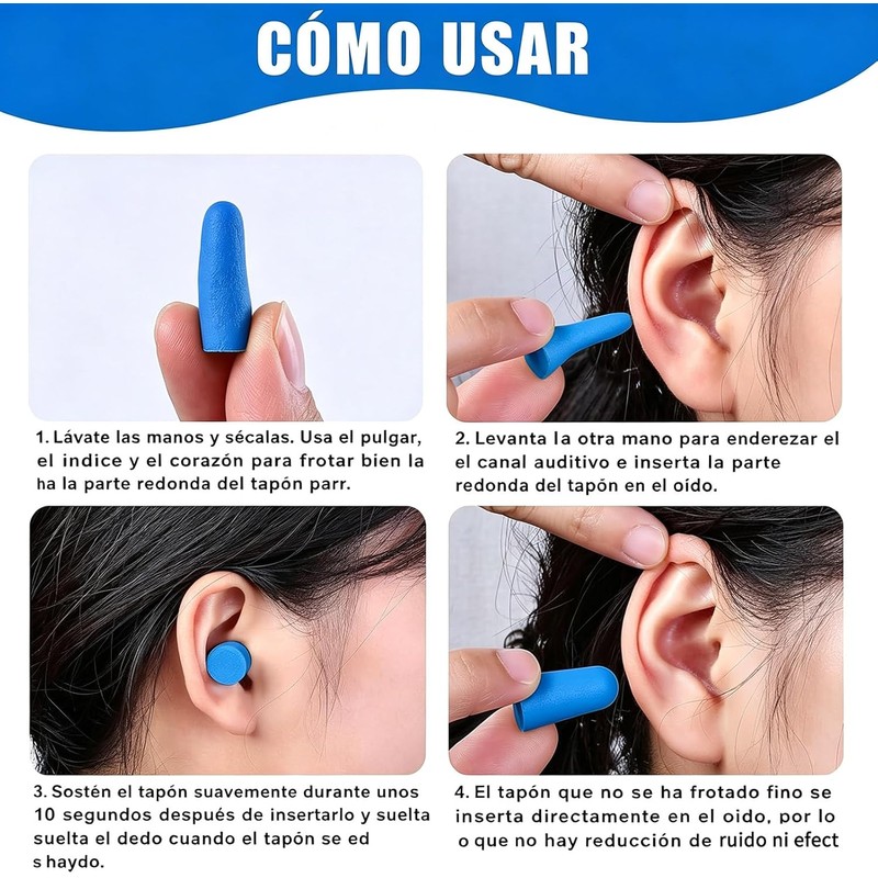 120 Pares Tapones Oídos Ruido Dormir, Tapones de Espuma Suaves