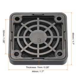 PATIKIL 40mm Cooling Fan Filter with Screw, 6 Pack ABS Ventilator Grill Protector Guard for Fan Protective Cover DIY, Black