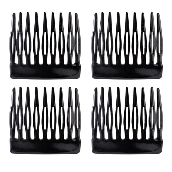 BOXOB 4pcs French Side Comb, Black Small French Twist Hair