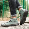 Medieval Boots Leather Renaissance Outdoor Casual Fashion Zipper Slip On